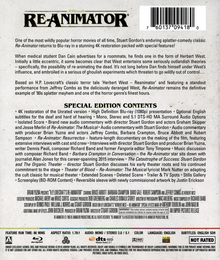 Re-Animator (ej svensk text) (Blu-ray) - 2