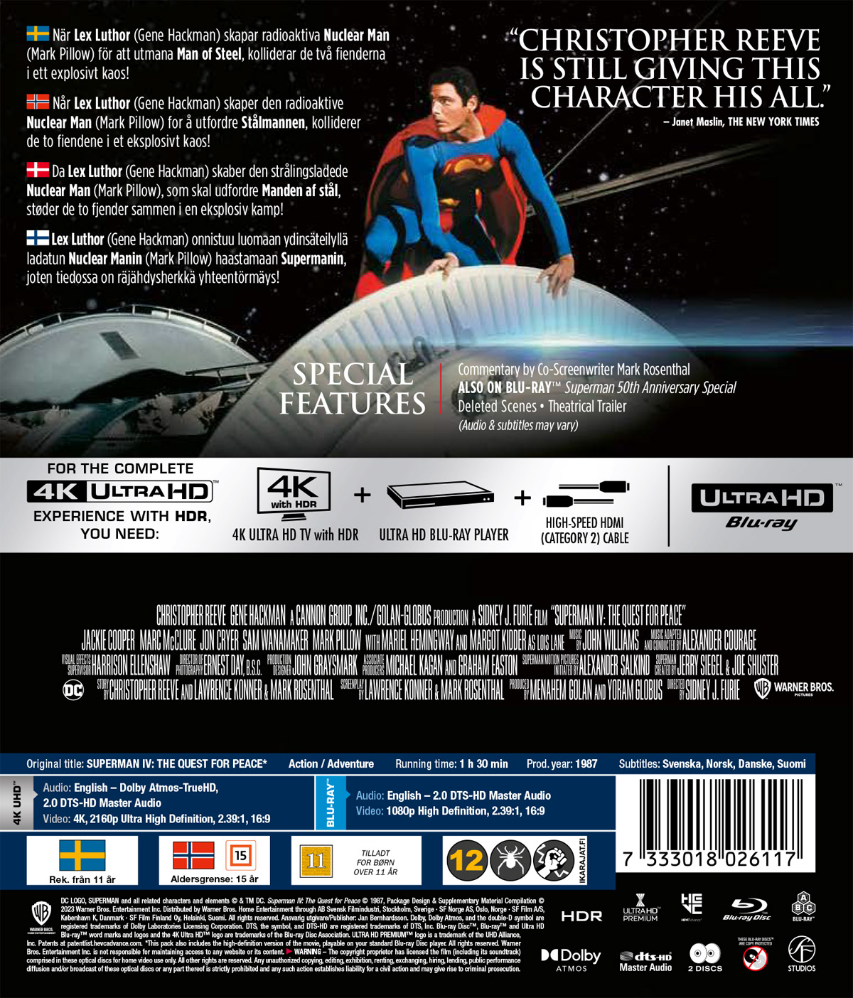 Superman IV - The Quest For Peace (4K Ultra HD + Blu-ray) - 2