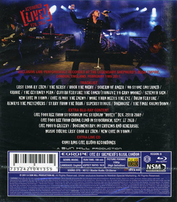 Europe - Live At Shepherd's Bush, London (Blu-ray + CD) - 2