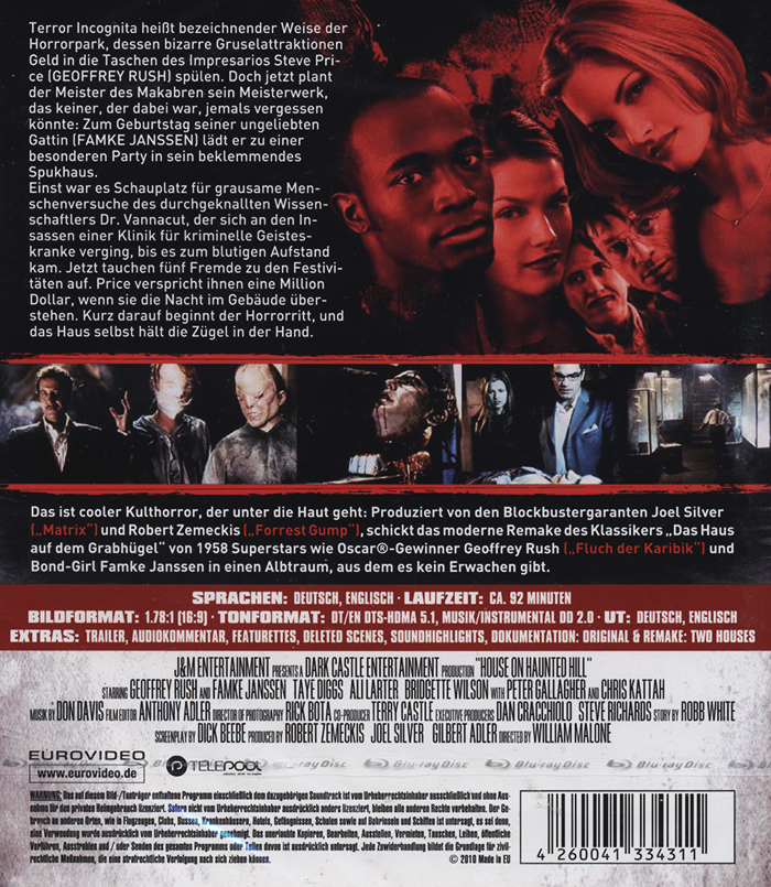 House On Haunted Hill (ej svensk text) (Blu-ray) - 2
