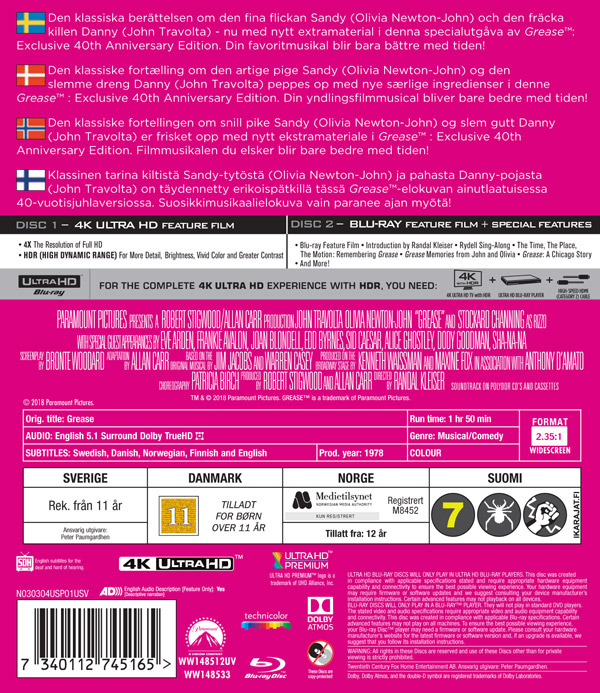 Grease (Remastered) (4K Ultra HD Blu-ray) - 2