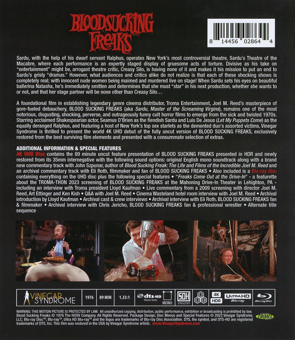 Blood Sucking Freaks (ej svensk text) (4K Ultra HD + Blu-ray) - 2