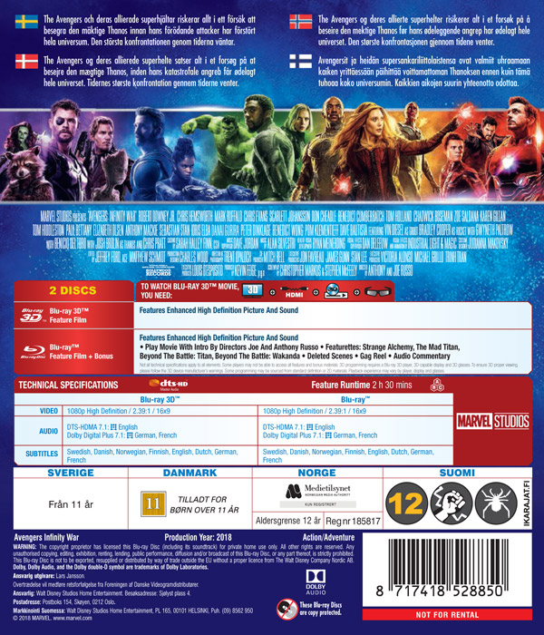 Avengers - Infinity War (Blu-ray 3D + Blu-ray) - 2