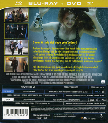 Now You See Me (Blu-ray + DVD) (Begagnad) - 2