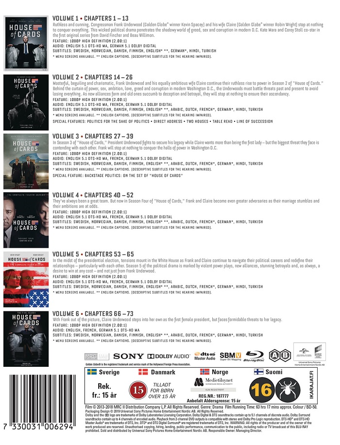 House of Cards - Säsong 1-6 (Blu-ray) - 2