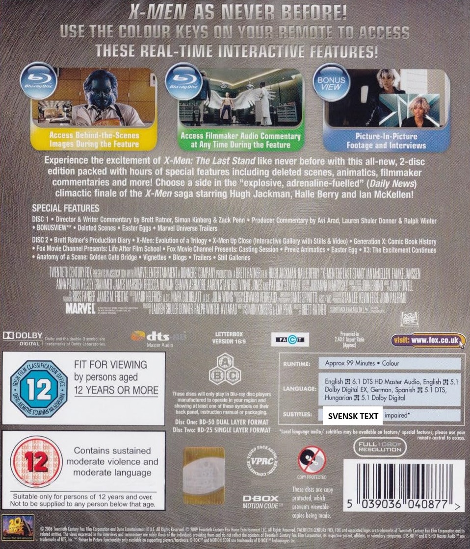 X-Men 3 - The Last Stand (2-disc) (Blu-ray) - 2