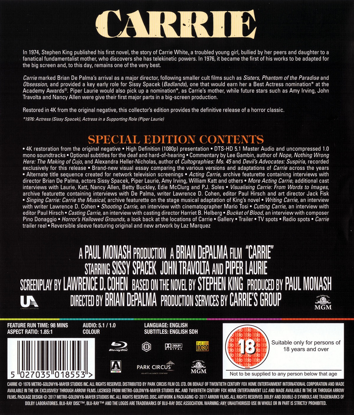 Carrie (1976) (ej svensk text) (Blu-ray) - 2