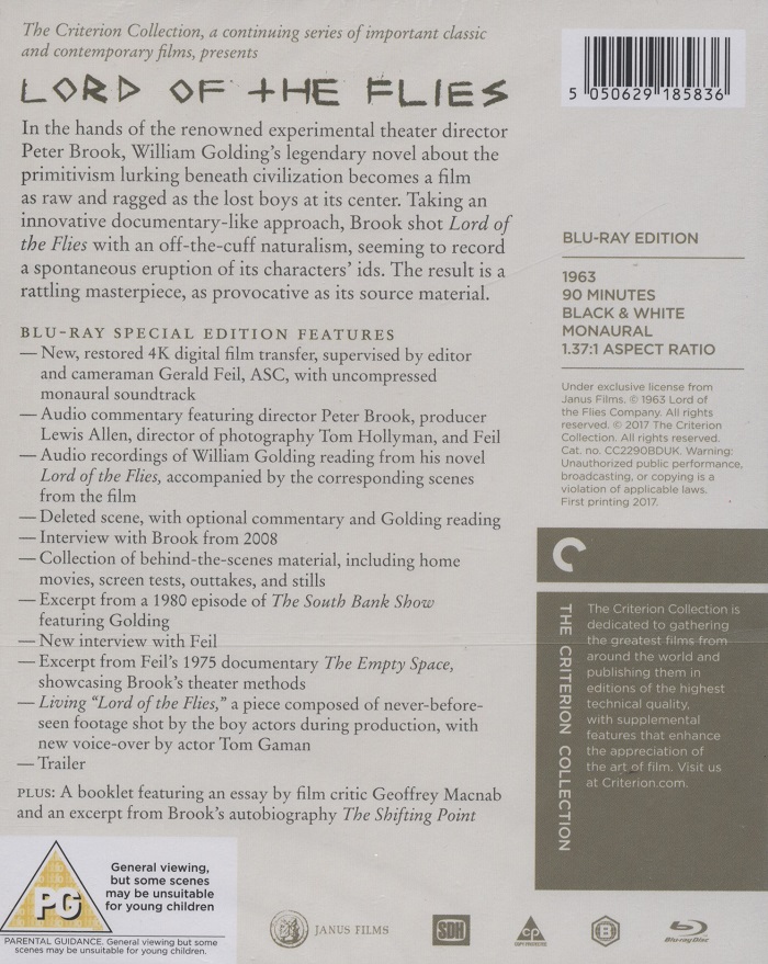 Lord of the Flies (Criterion Collection) (ej svensk text) (Bluray
