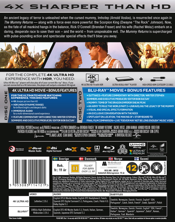 Mummy Returns (4K Ultra HD + Blu-ray) - 2