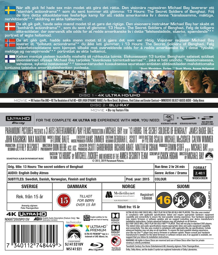 13 Hours: Secret Soldiers Of Benghazi (4K Ultra HD Blu-ray + Blu-ray) - 2