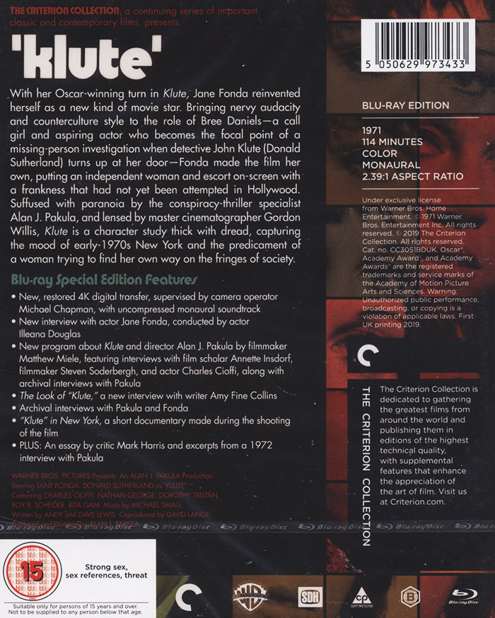 Klute (Criterion Collection) (ej svensk text) (Blu-ray) - 2