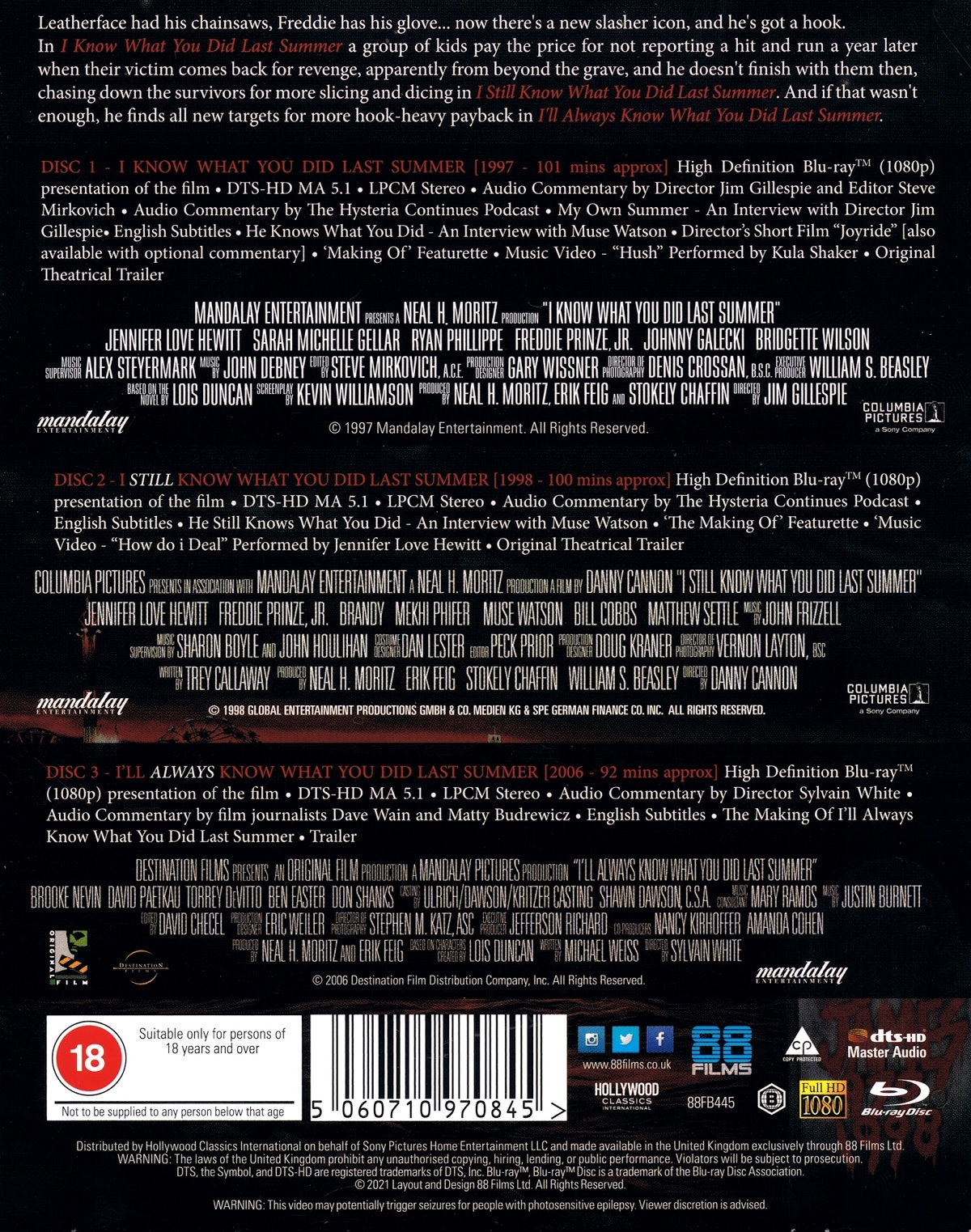I Know What You Did Last Summer Trilogy (ej svensk text) (Blu-ray) - 2