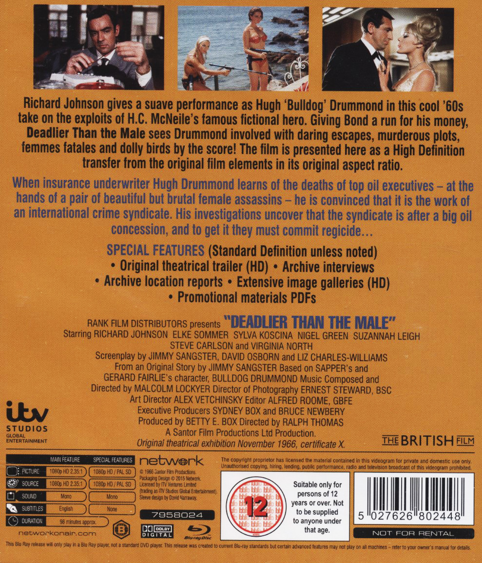 Deadlier Than The Male (ej svensk text) (Blu-ray) - 2