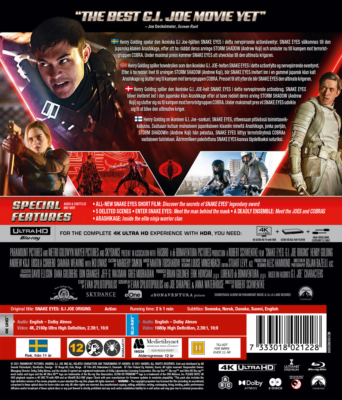 Snake Eyes: G.I. Joe Origins (4K Ultra HD + Blu-ray) - 2
