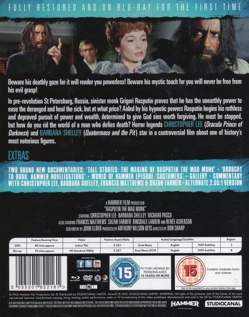 Rasputin: The Mad Monk (ej svensk text) (Blu-ray + DVD) - 2