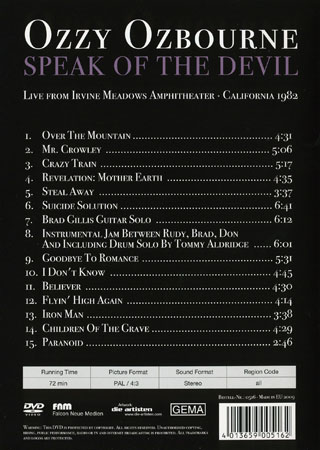 Ozzy Ozbourne - Speak of the Devil - 2