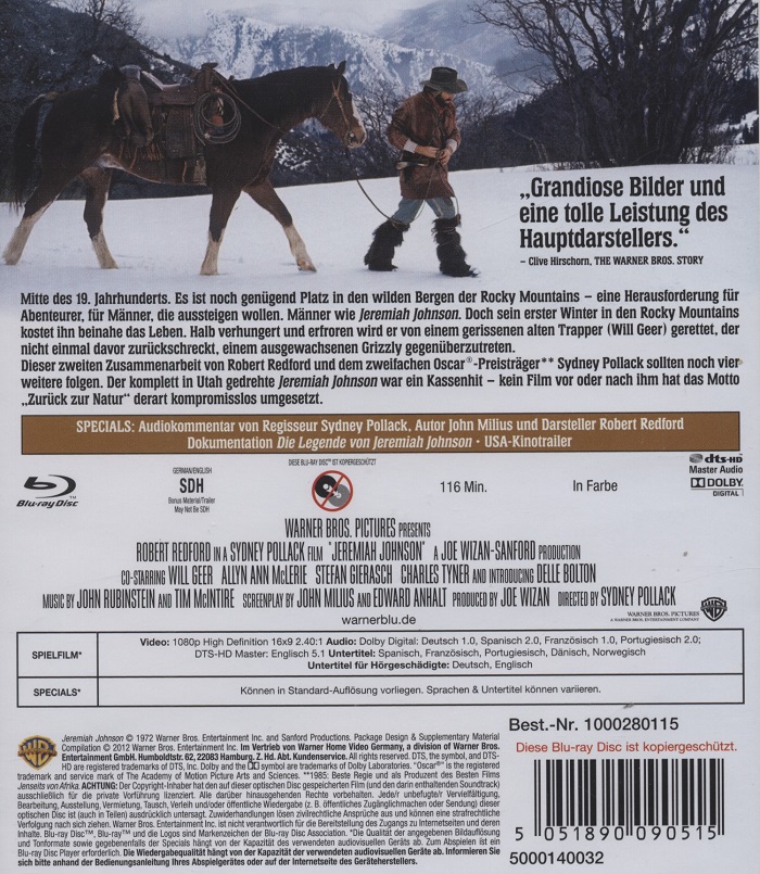 Jeremiah Johnson (ej svensk text) (Blu-ray) - 2