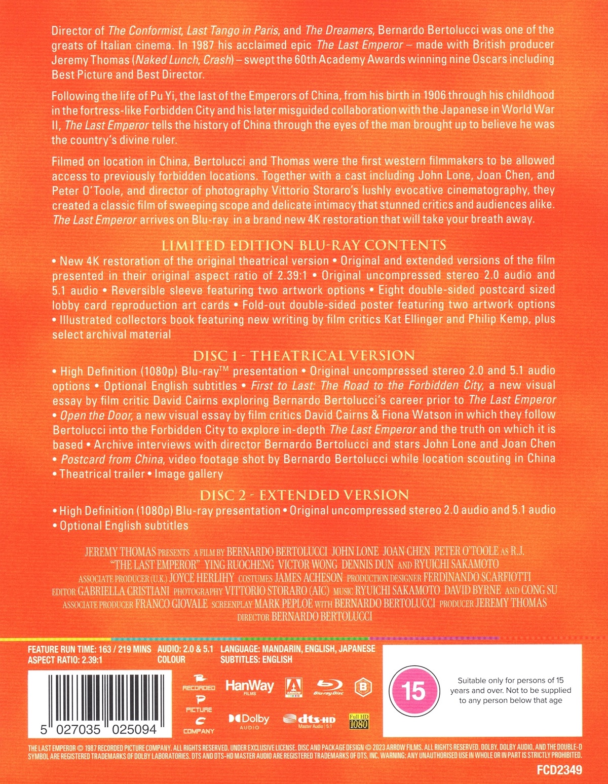 The Last Emperor (Limited Edition) (ej svensk text) (Blu-ray) - 2