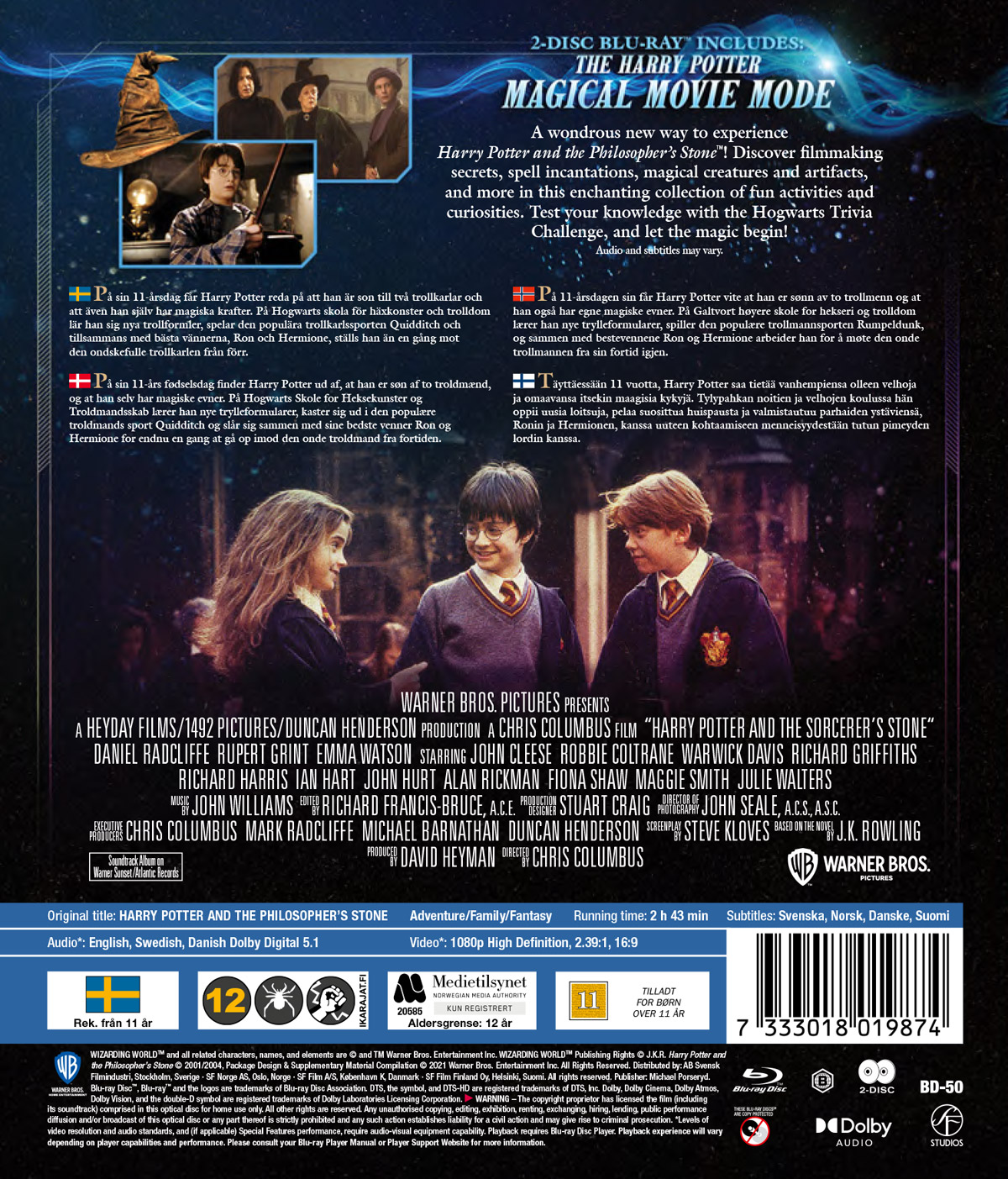 Harry Potter Och De Vises Sten - 20th Anniversary Edition (2-disc) (Blu-ray) - 2