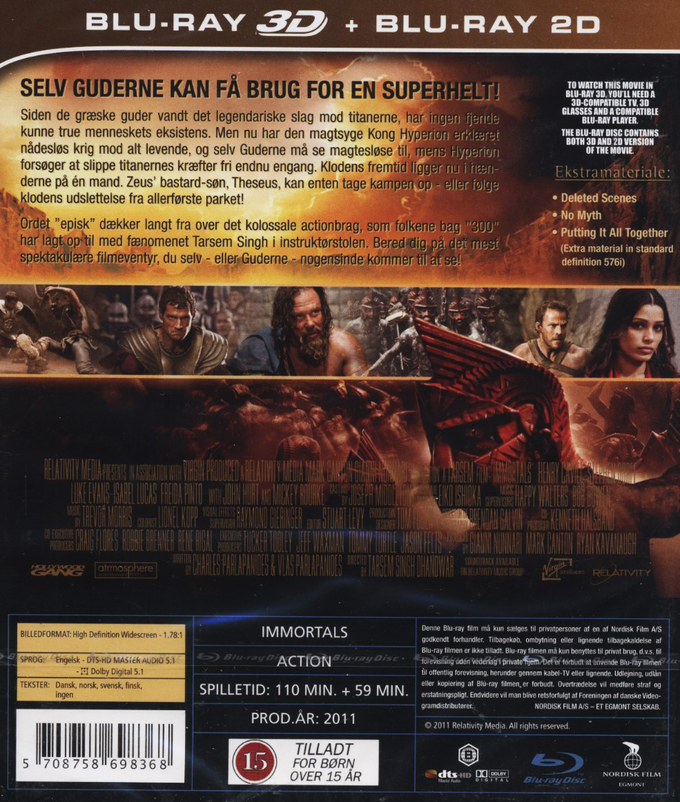 Immortals (Real 3D + Blu-ray) - 2