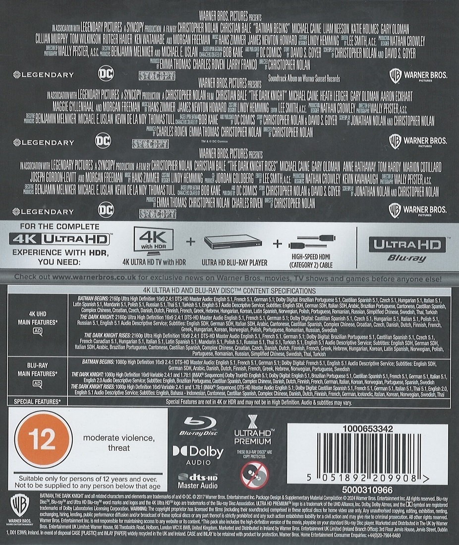 Dark Knight Trilogy (4K Ultra HD + Blu-ray) - 2