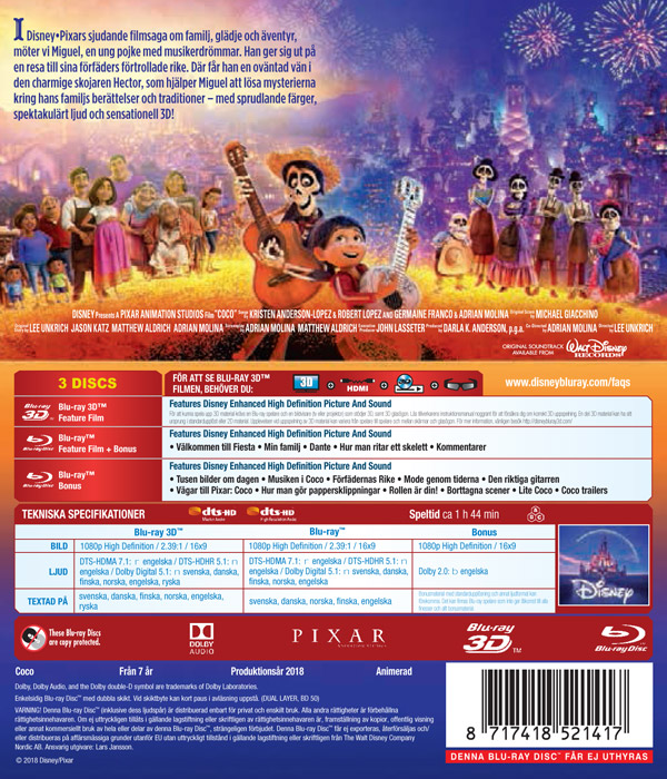 Coco (Disney) (Blu-ray 3D + Blu-ray) - 2