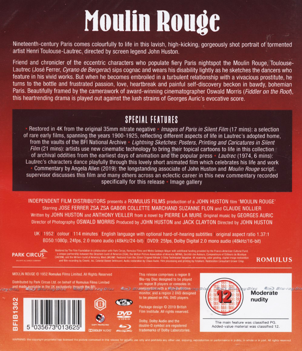 Moulin Rouge (1952) (ej svensk text) (Blu-ray + DVD) - 2