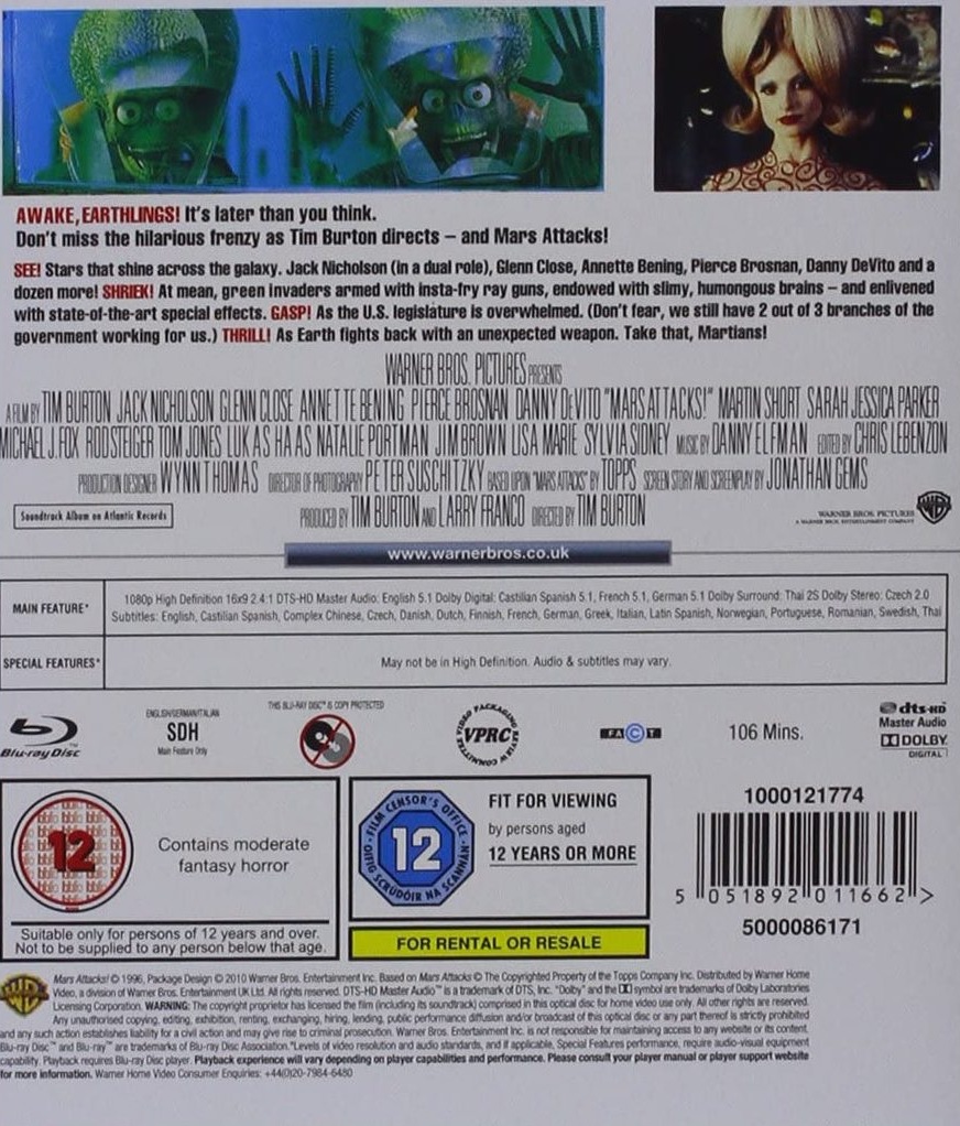 Mars Attacks! (Bluray) Kvarnvideo.se