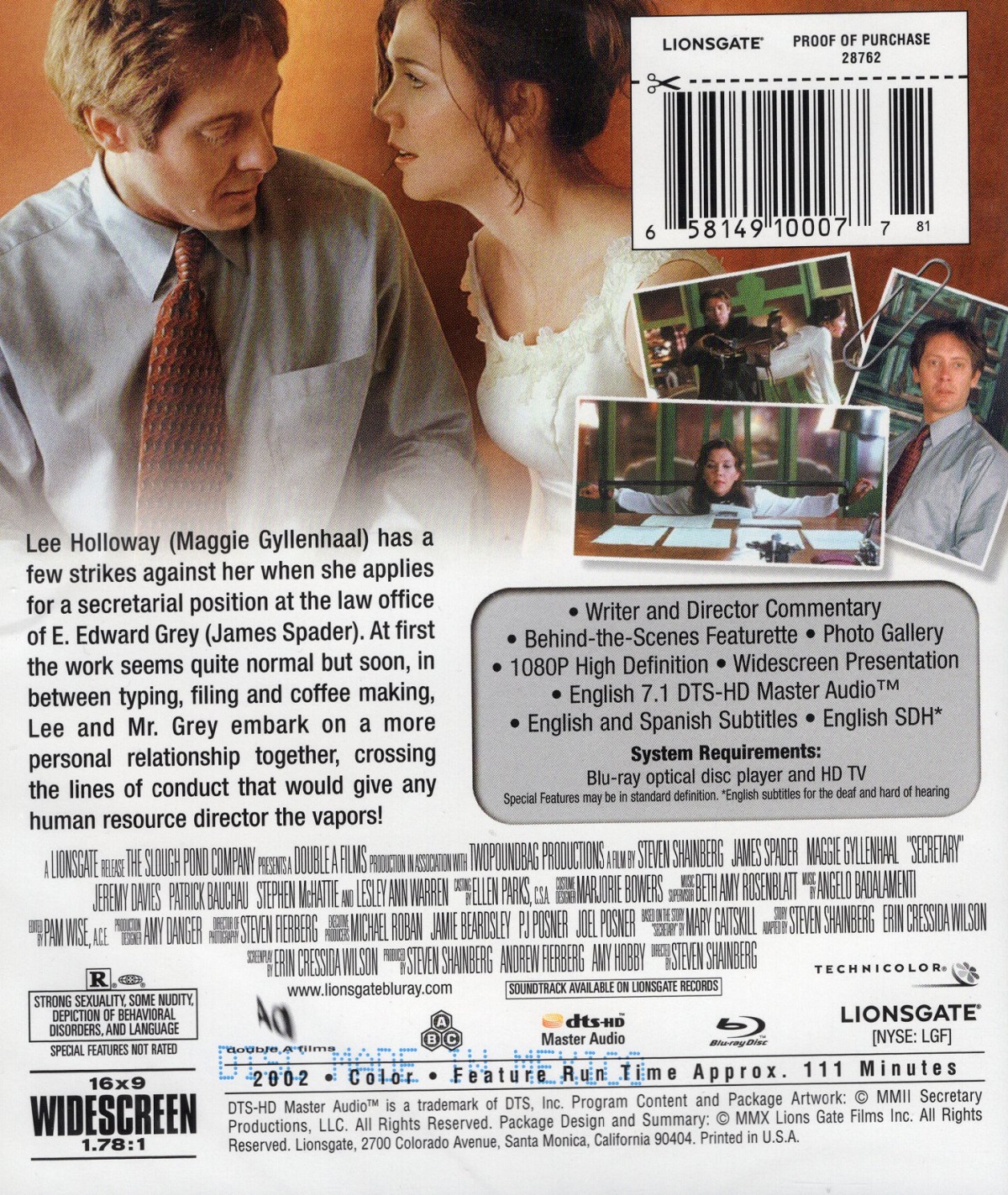 Secretary (ej svensk text) (Blu-ray) - 2