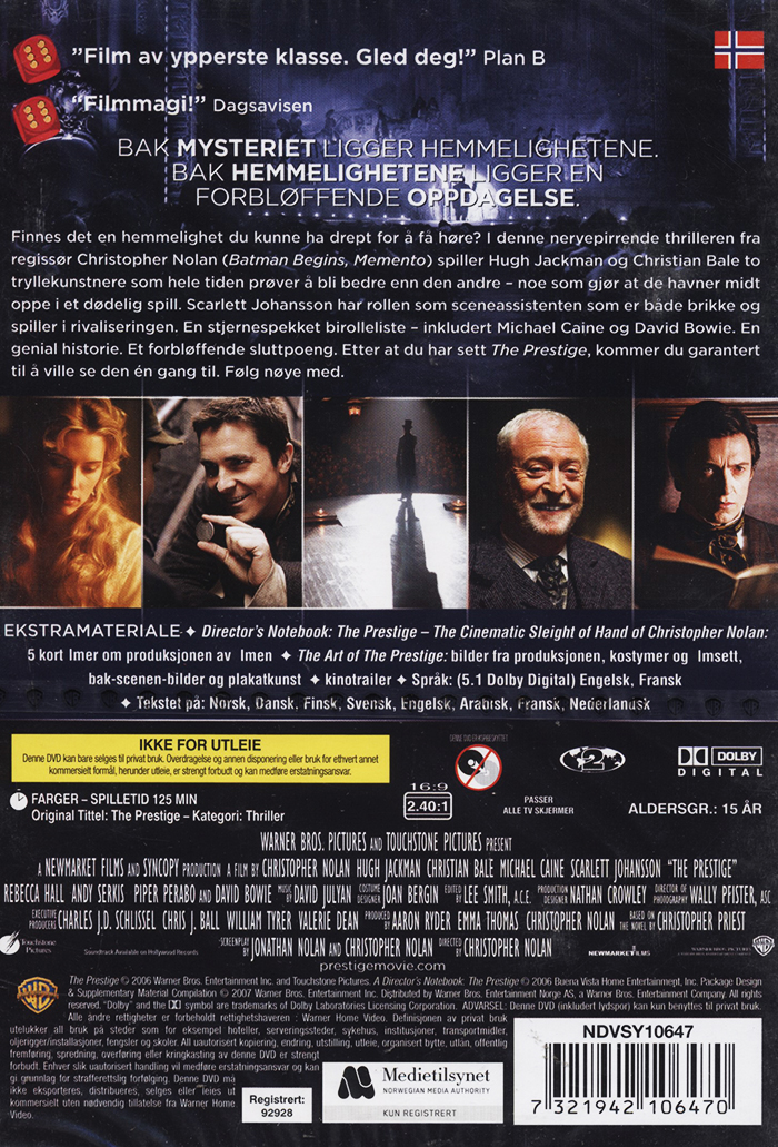 The Prestige (Norskt omslag) - 2
