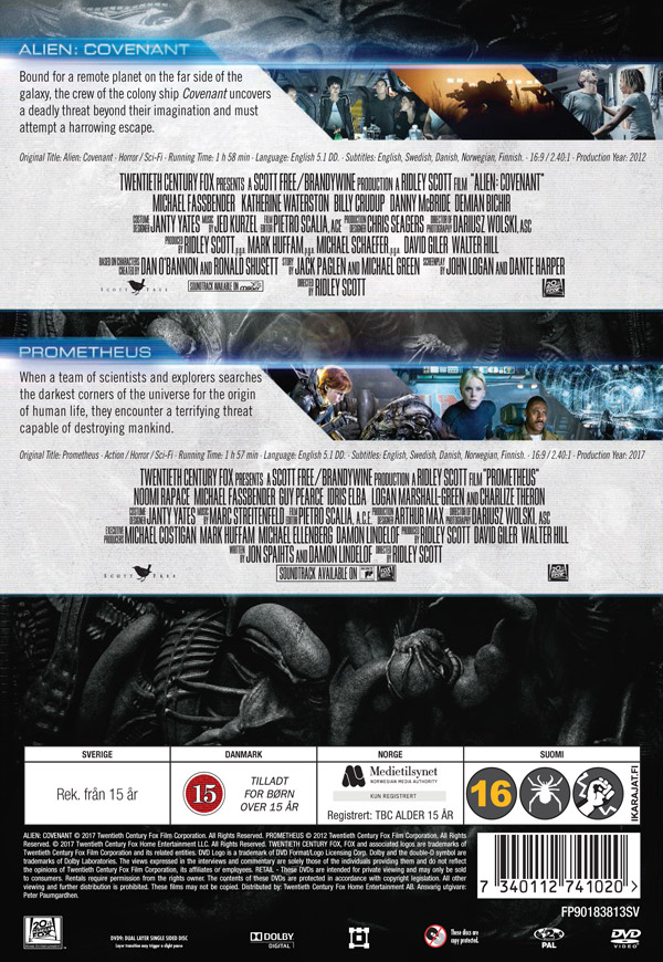 Prometheus / Alien: Covenant (2-disc) - 2