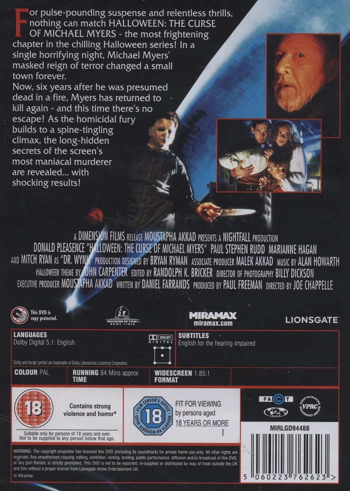 Halloween 6 - The Curse of Michael Myers (ej svensk text) - 2