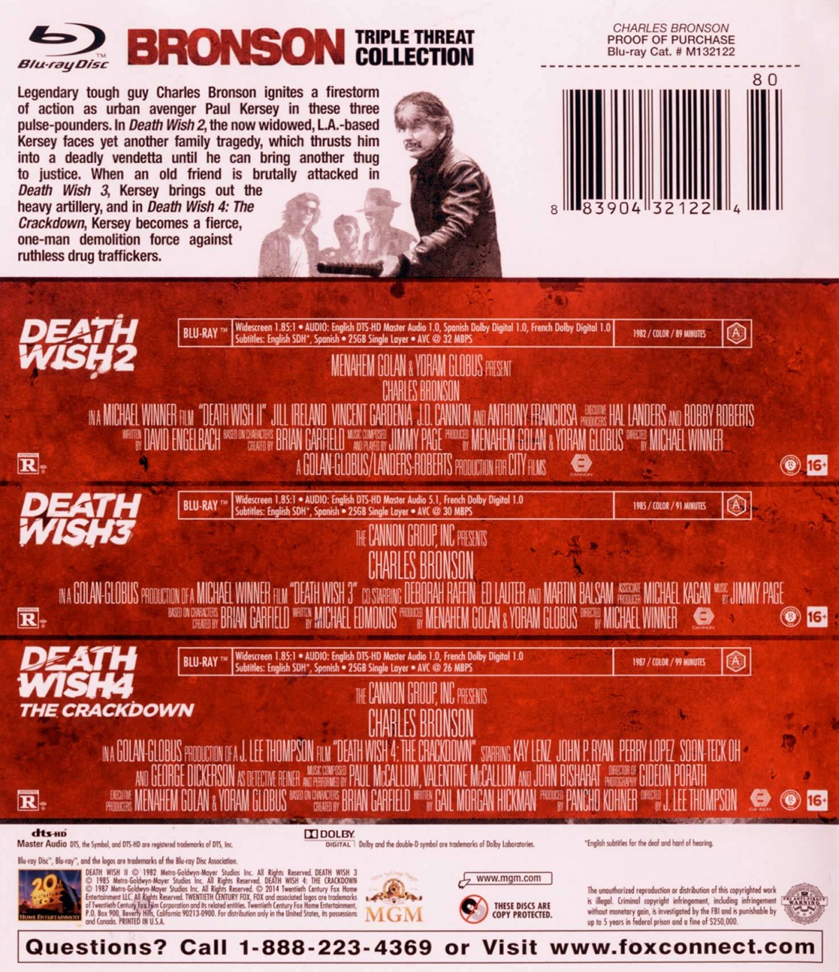 Death Wish 2-4 (ej svensk text) (Blu-ray) - 2