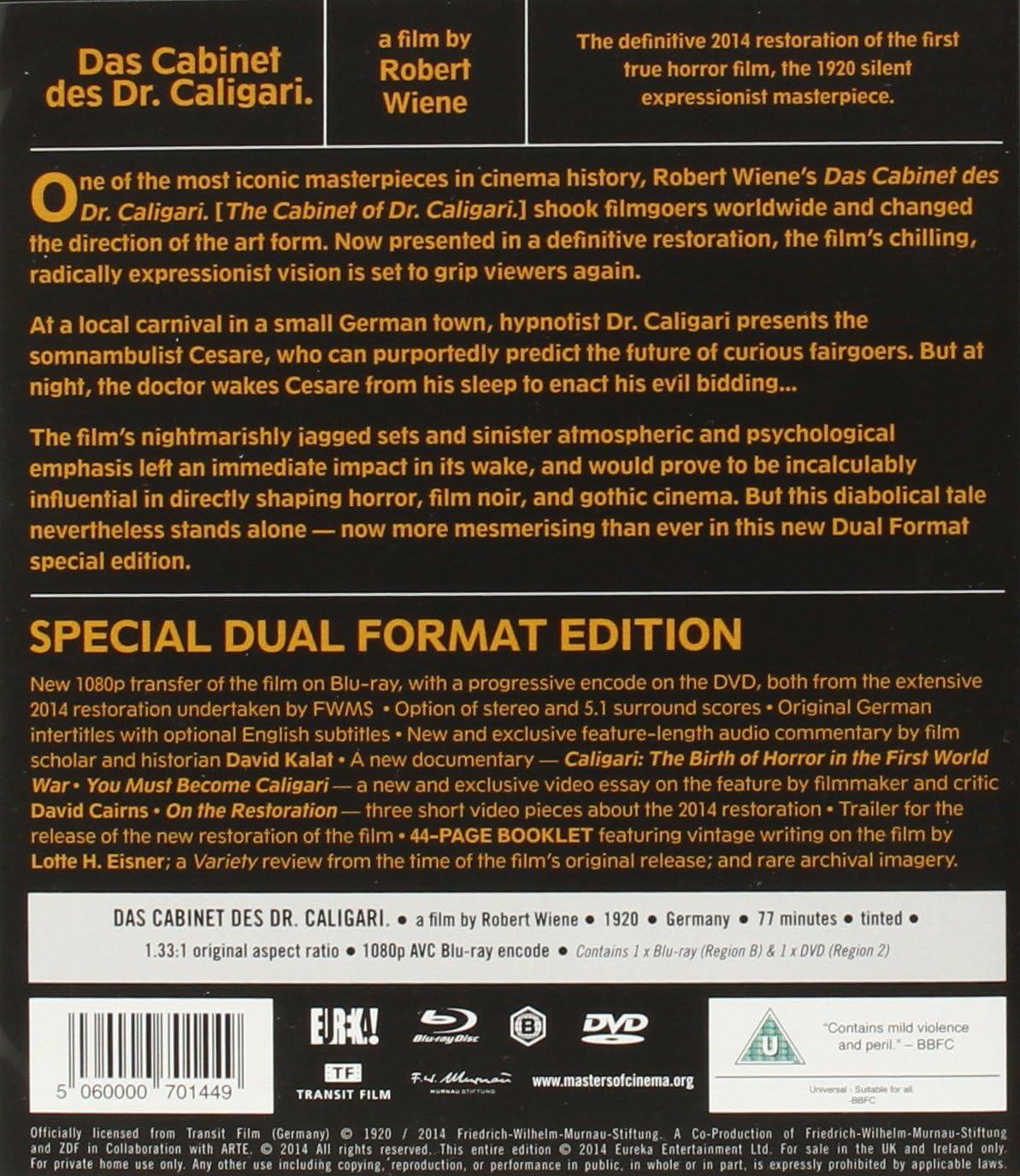 Das Cabinet Des Dr. Caligari (ej svensk text) (Blu-ray + DVD) - 2