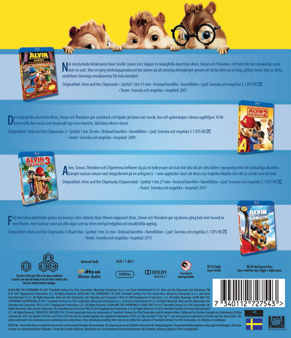 Alvin Och Gänget 1-4 Box (4-disc) (Blu-ray) - 2