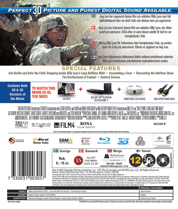 Billy Lynn's Long Halftime Walk (Real 3D + Blu-ray) - 2