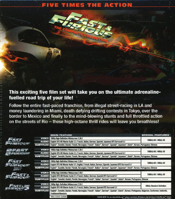 Fast & Furious 1-5 - Complete Collection (5-disc) (Blu-ray) - 2