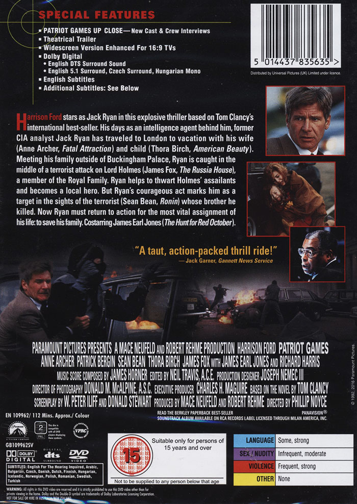 Patriot Games - Special Edition - 2