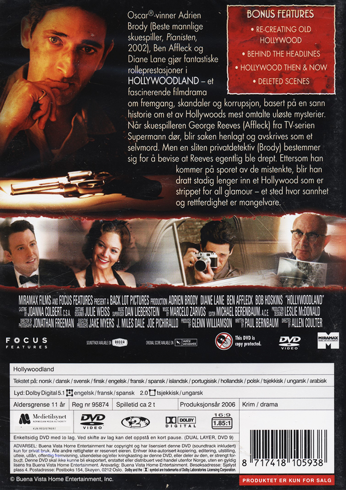 Hollywoodland (Norskt omslag) - 2