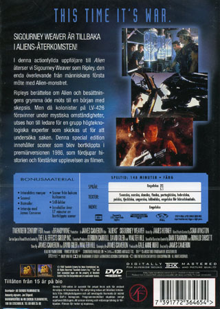 Aliens - Återkomsten (1-disc) - 2