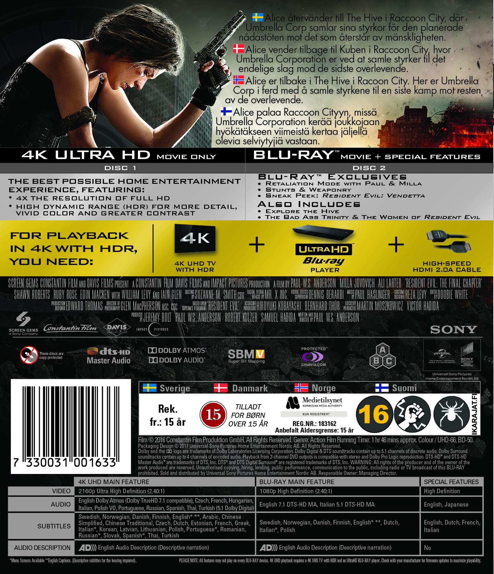 Resident Evil: Final Chapter (4K Ultra HD Blu-ray) - 2