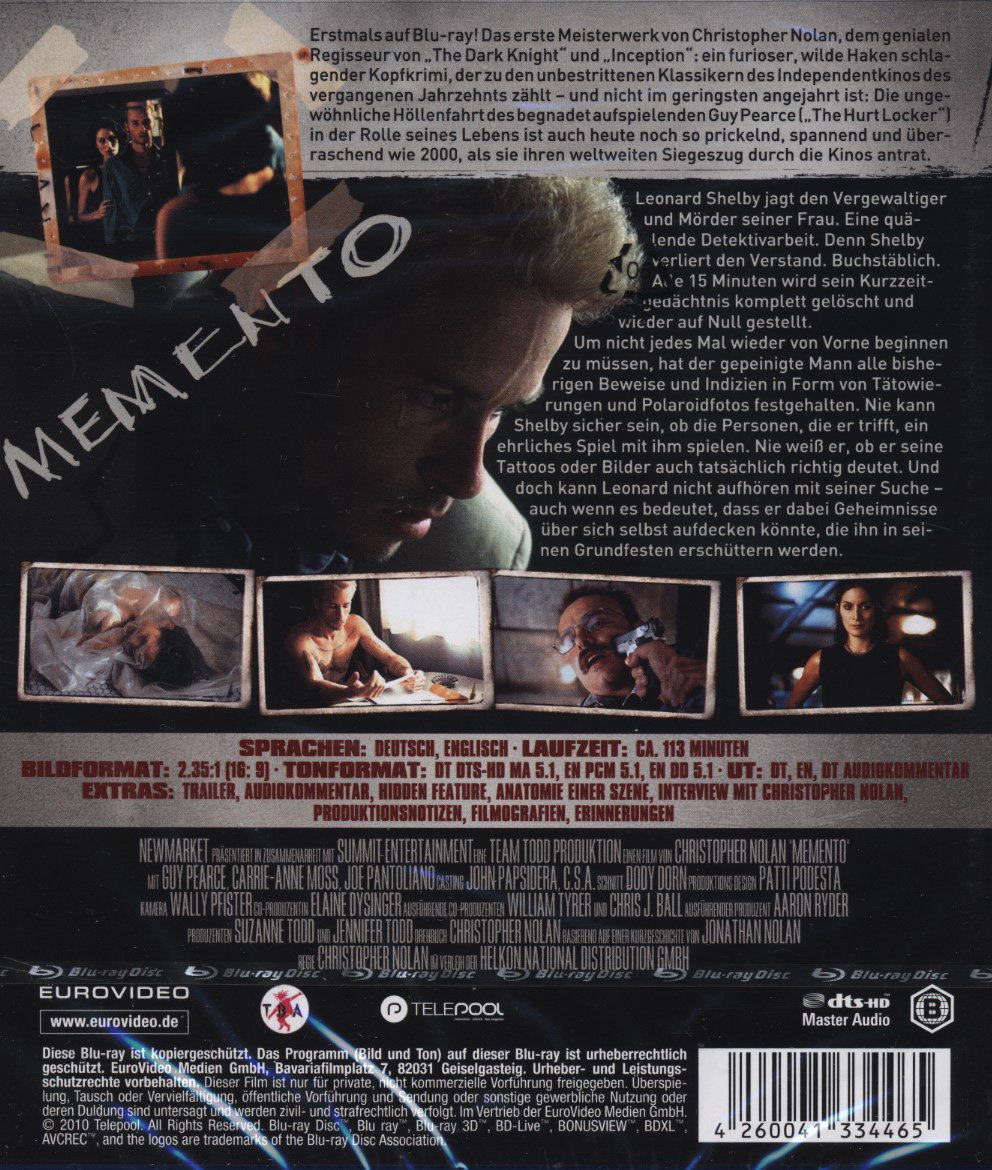 Memento (ej svensk text) (Blu-ray) - 2