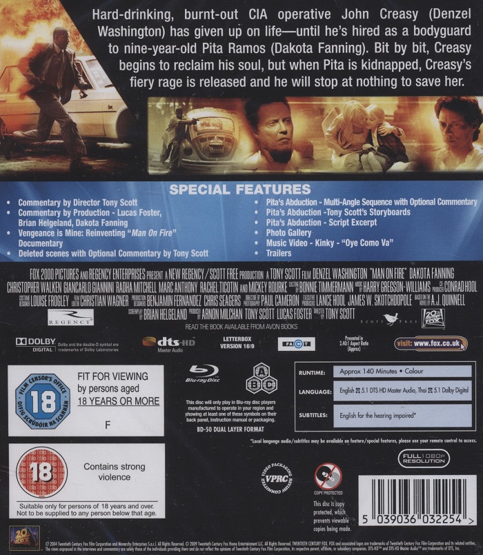 Man On Fire (ej svensk text) (Blu-ray) - 2