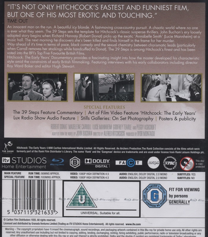 39 Steps (ej svensk text) (Blu-ray) - 2