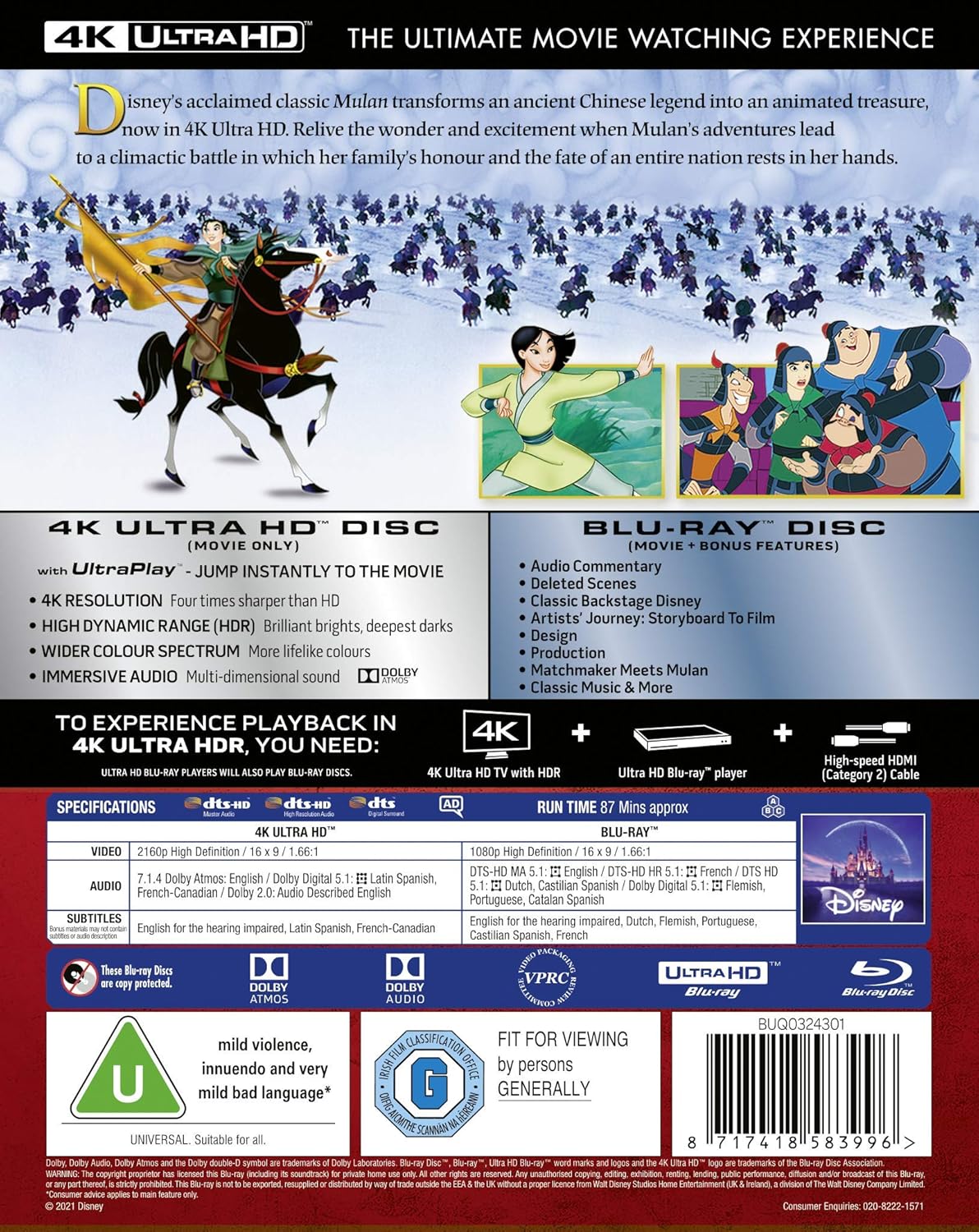 Mulan (ej svensk text) (Disney) (4K Ultra HD + Blu-ray) - 2