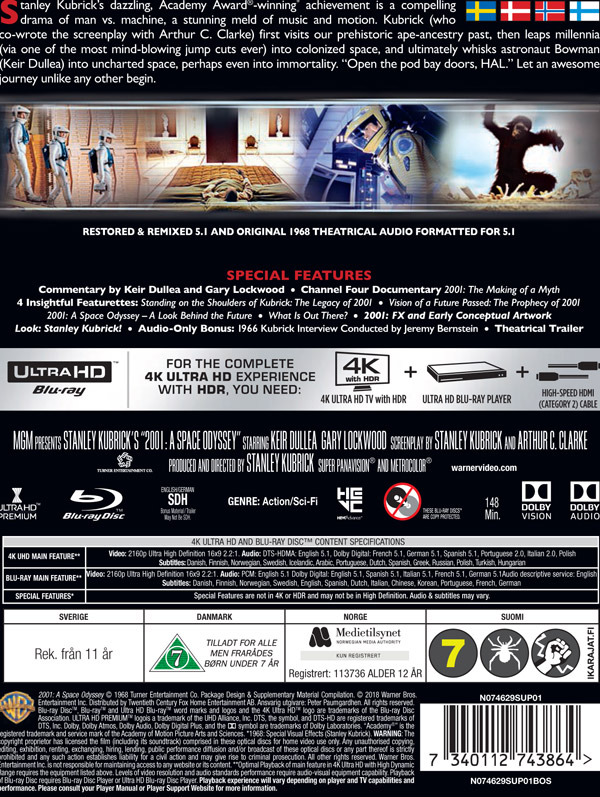 2001: A Space Odyssey  - Limited Steelbook (3-disc) (4K Ultra HD Blu-ray) - 2