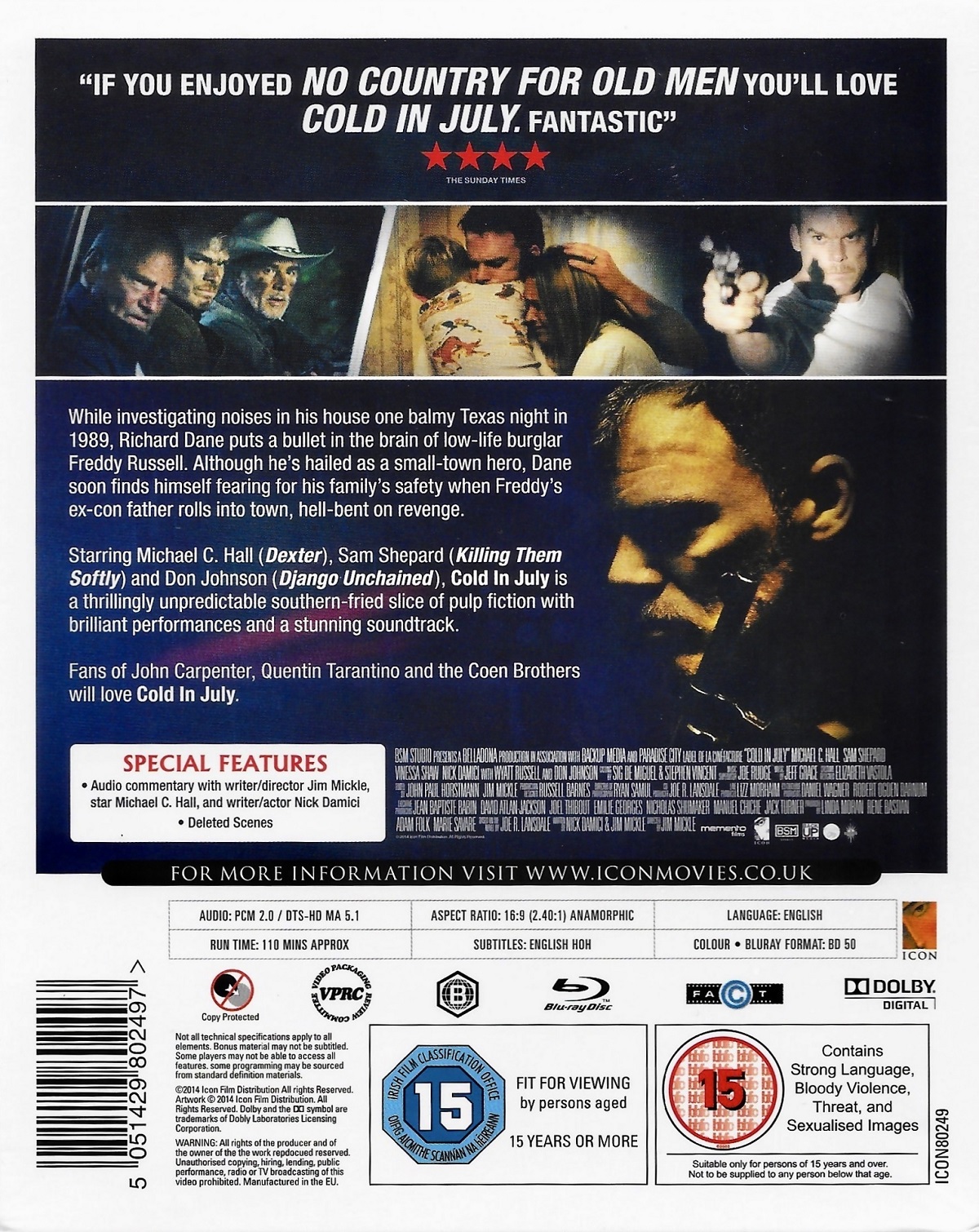 Cold In July (Limited Edition Steelbook) (ej svensk text) (Blu-ray) - 2