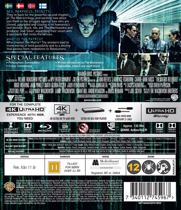 Matrix 2 - Reloaded (4K Ultra HD Blu-ray + Blu-ray) - 2