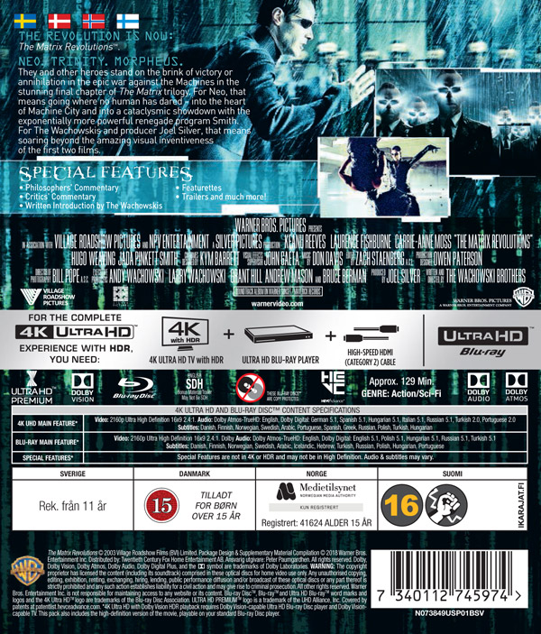 Matrix 3 - Revolution (4K Ultra HD Blu-ray + Blu-ray) - 2