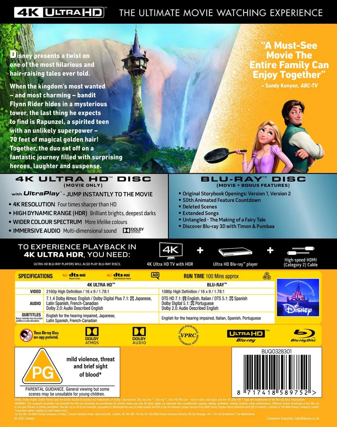 Tangled (ej svensk text) (4K Ultra HD + Blu-ray) - 2